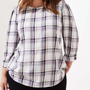 LOFT Plaid Blouse